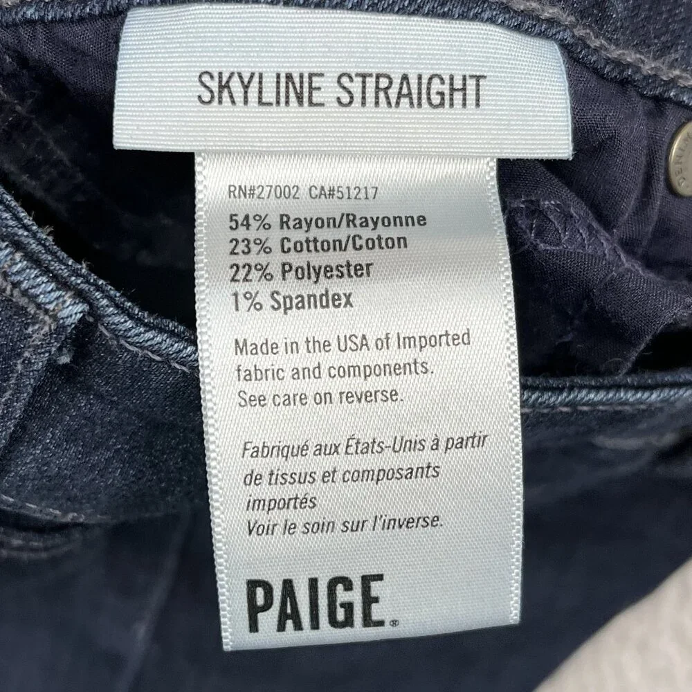 Paige Skyline Straight Dalton Dark‎ Wash Jeans Sz 26